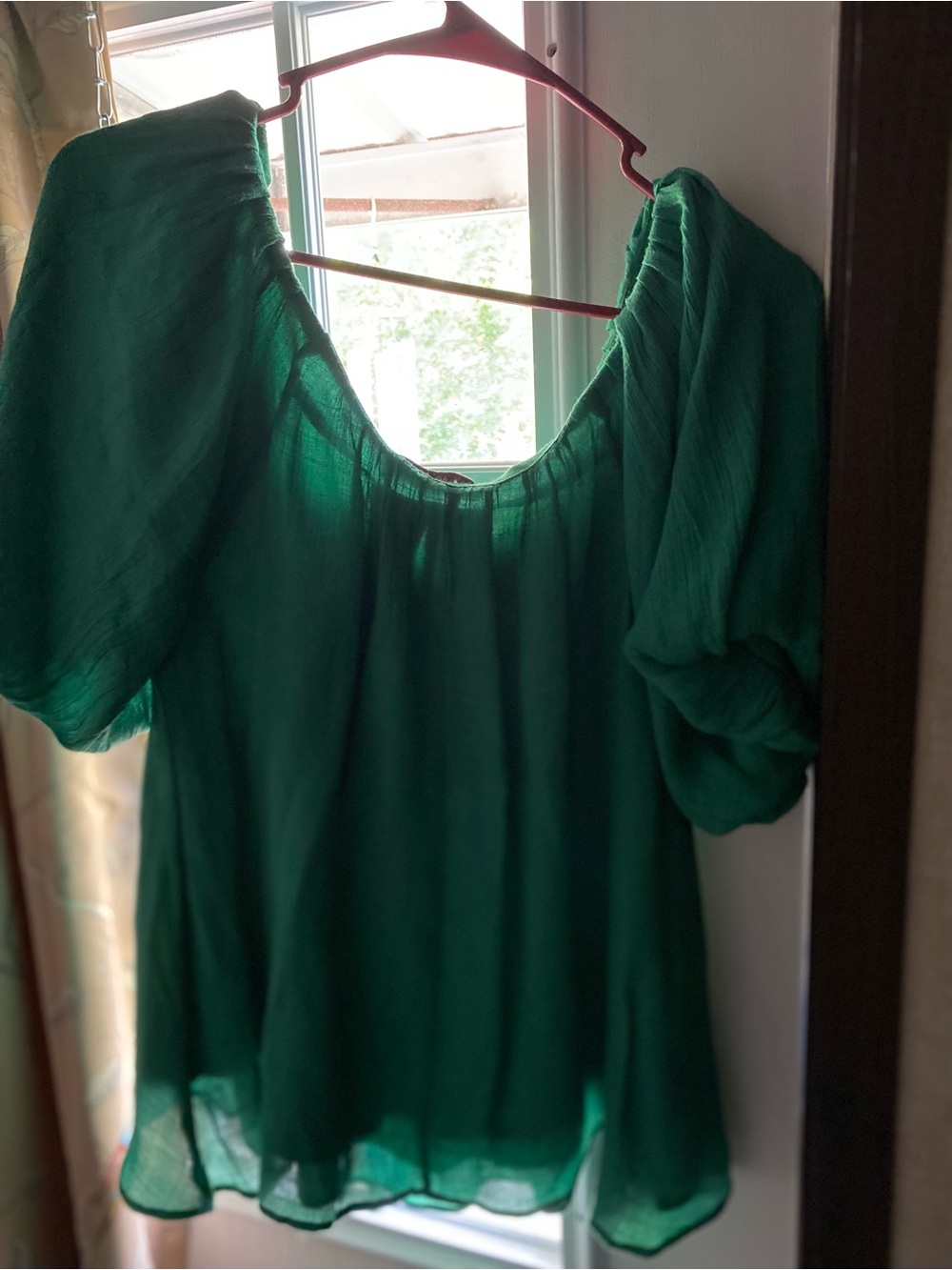 HYFVE Emerald Green Puff Sleeve Blouse